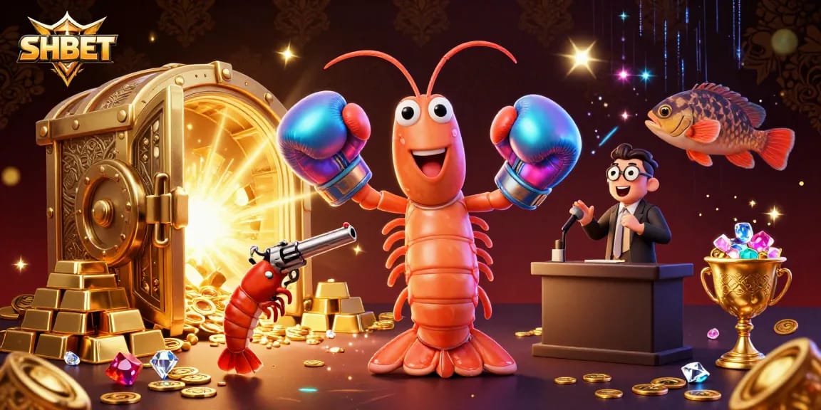 SHBET casino illustration featuring vibrant characters and dynamic gaming elements for engaging gameplay.