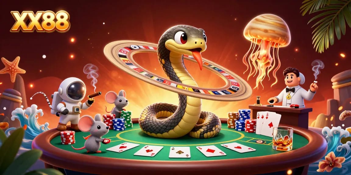 Place bets and win with exciting XX88 casino games featuring lively characters and vibrant elements.