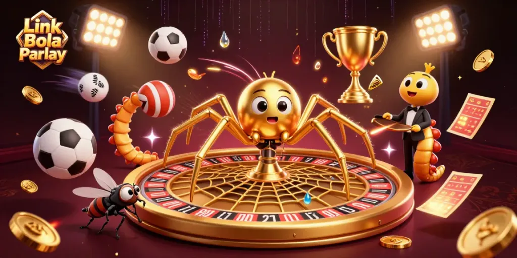 Experience the excitement of sports betting with Link Bola Parlay in this detailed illustration.