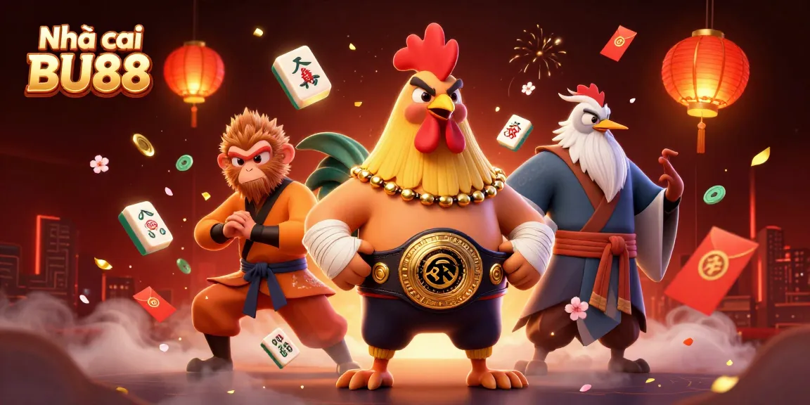 Engage with Nhà cái BU88 in this vibrant scene featuring unique casino characters.