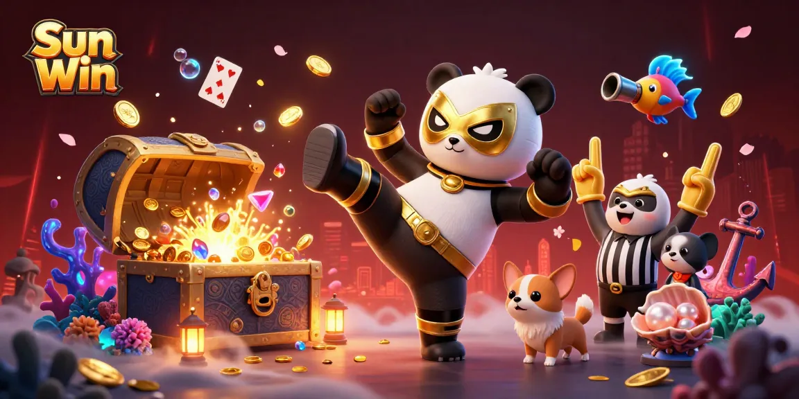 Experience thrilling fun with Sun Win as a panda wrestler kicks off a vibrant casino adventure.